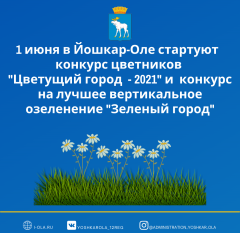 1 июня в Йошкар-Оле стартуют конкурс цветников «Цветущий город – 2021» и конкурс на лучшее вертикальное озеленение «Зеленый город»